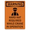 Signmission OSHA WARNING Sign, Hard Hat Required W/ Symbol, 10in X 7in Decal, 7" W, 10" H, Portrait OS-WS-D-710-V-13221 - alternate 1